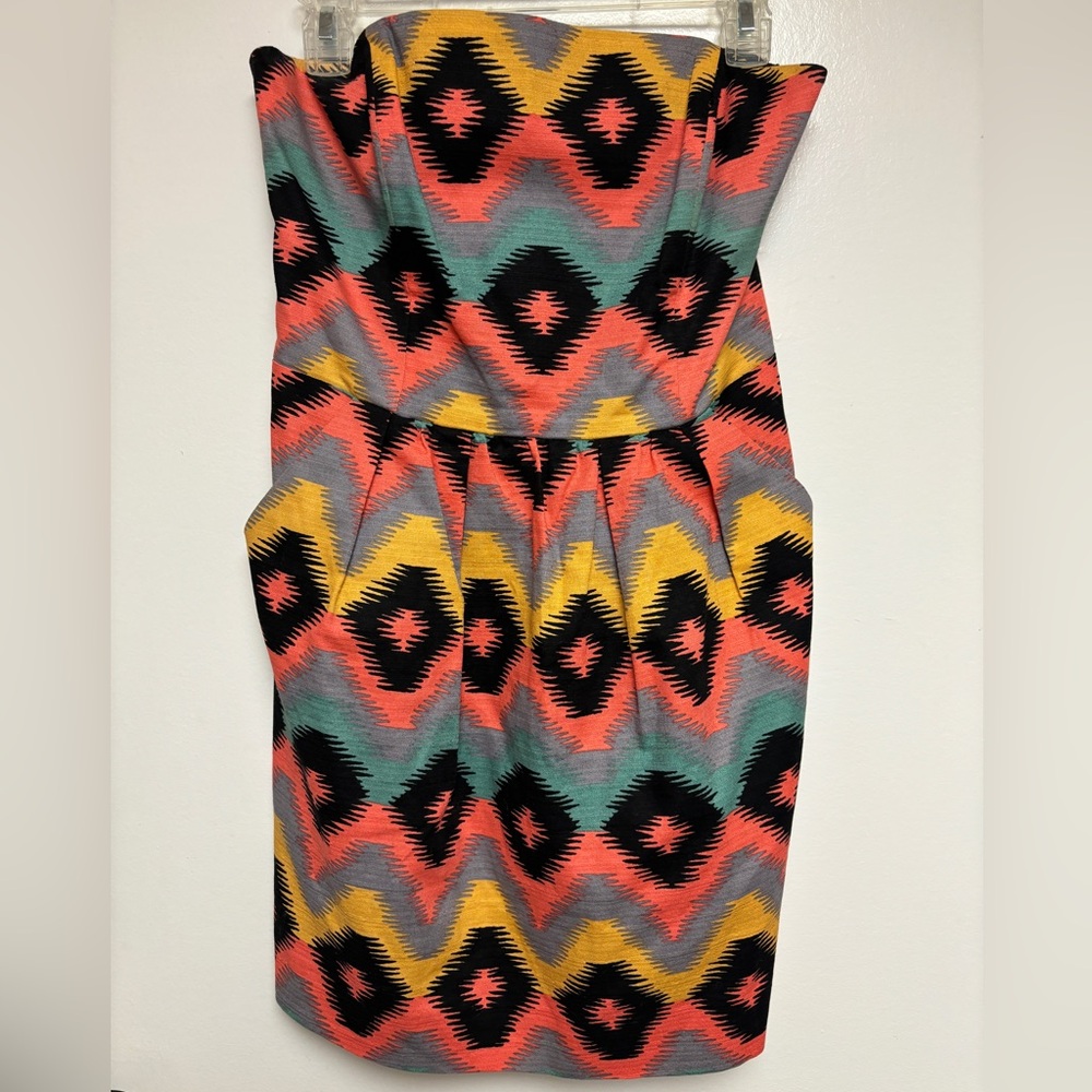 Rachel Roy Caged Strapless Mini Dress